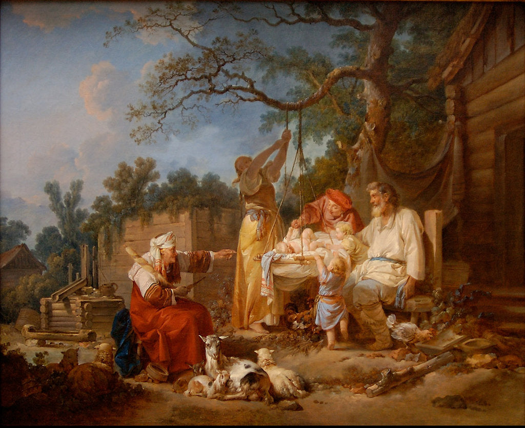 Detail of The Russian Cradle, ca 1764-1765 by Jean-Baptiste Le Prince