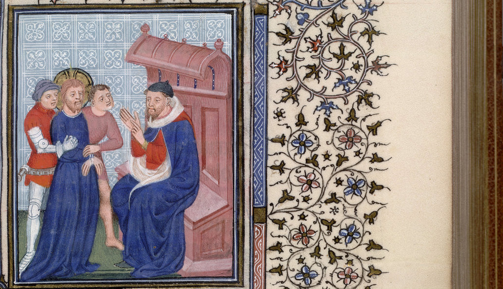 Detail of Christ before Pilate (Book of Hours), 1400s by Master of Troyes