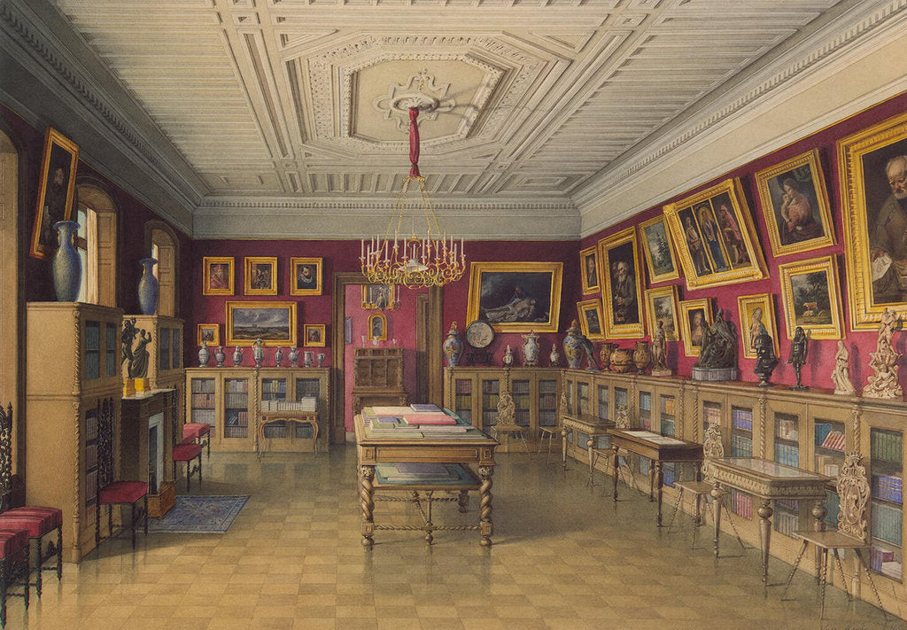 Detail of The Stroganov Palace in Saint Petersburg. Library, 1865 by Jules Mayblum
