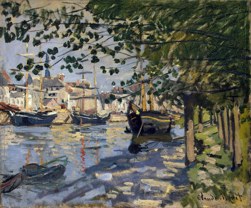 Detail of Seine at Rouen by Claude Monet