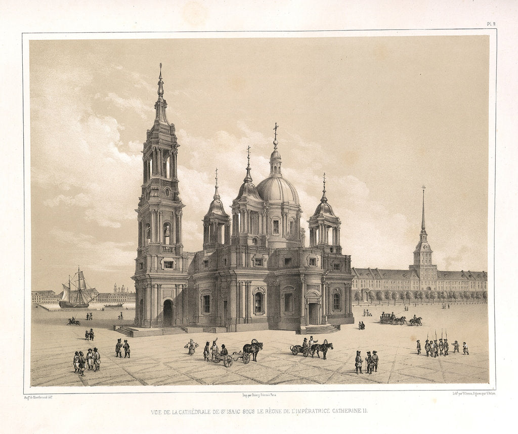 Detail of View of the Saint Isaacs Cathedral at the Time of Catherine II by Auguste de Montferrand
