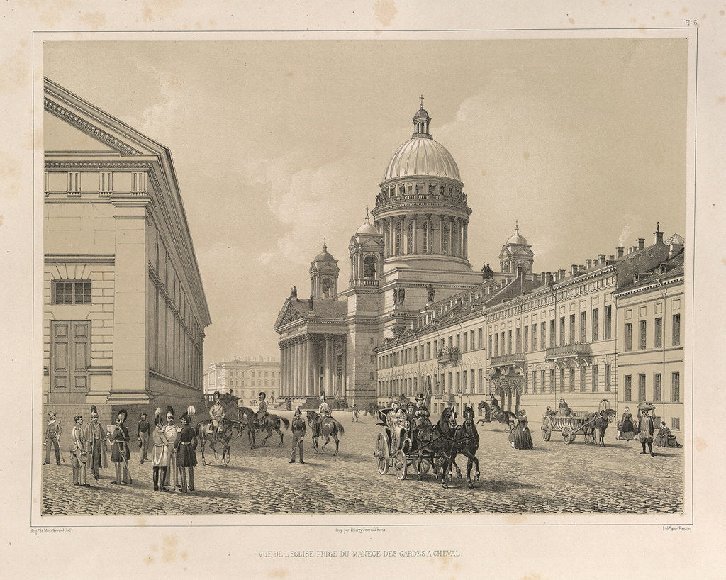 Detail of Saint Isaacs Cathedral As Seen From the Cavalry Manege by Auguste de Montferrand