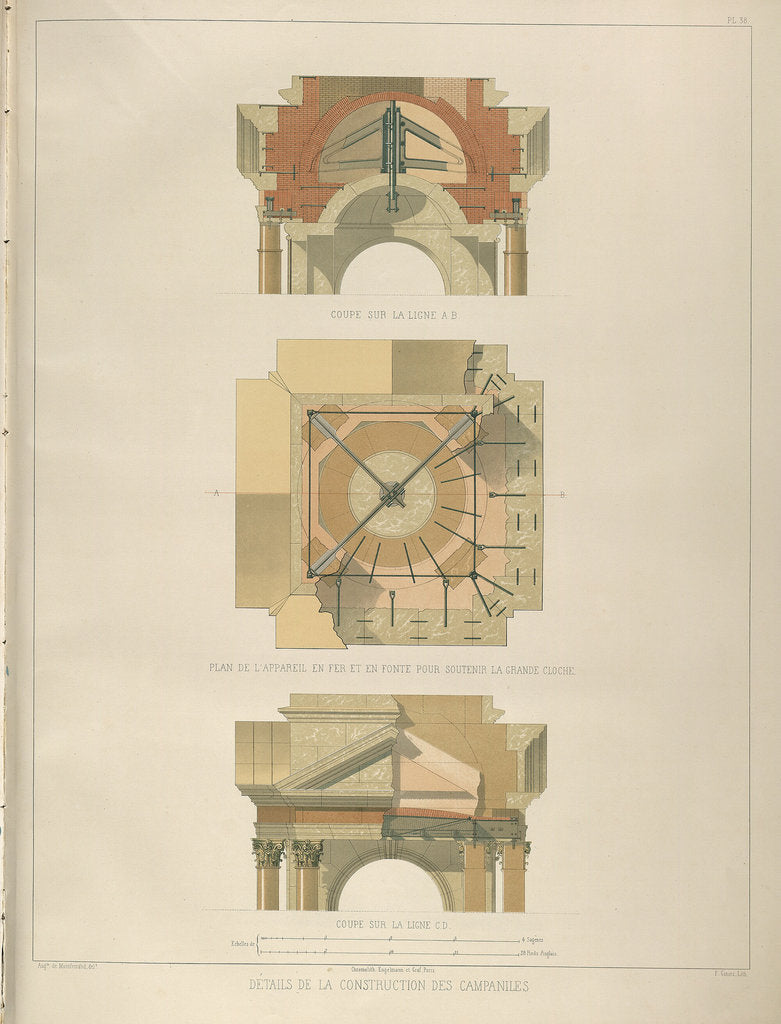 Detail of the bell tower construction by Auguste de Montferrand