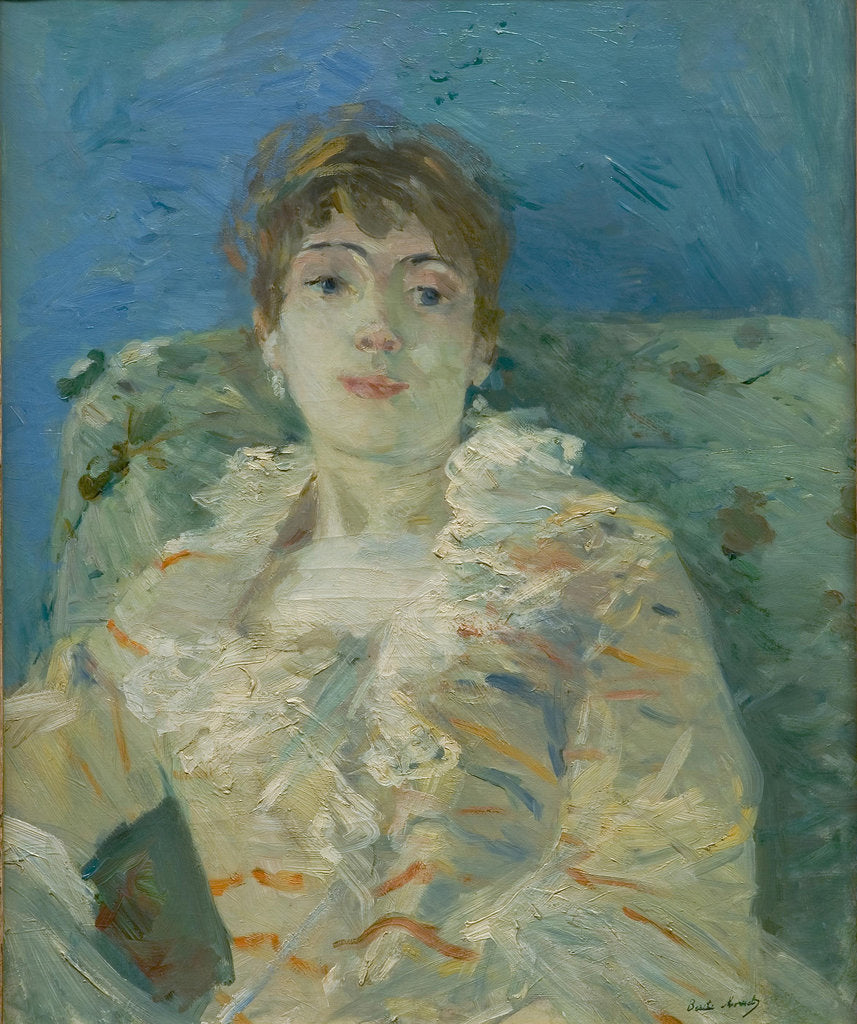 Detail of Girl on a Divan, ca 1885 by Berthe Morisot