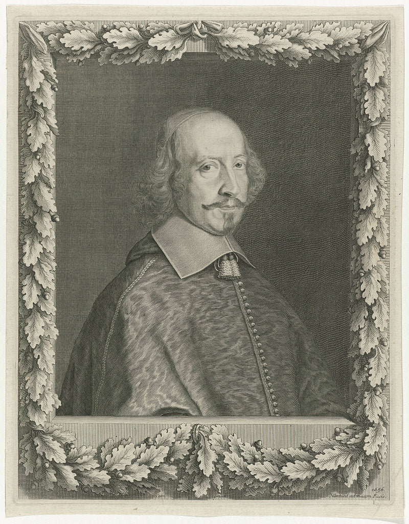 Detail of Portrait of Cardinal Mazarin, 1656 by Robert Nanteuil