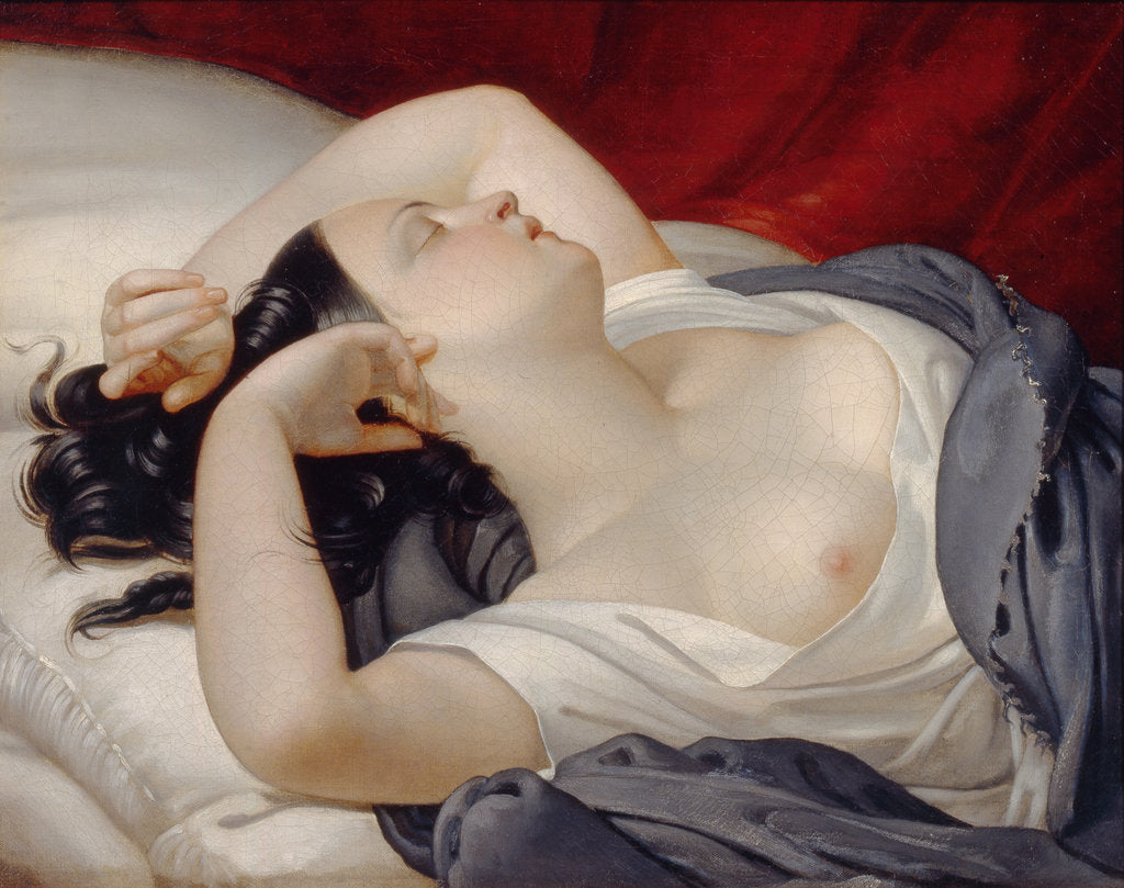 Detail of Sleeping Italian Woman, 1840s by Eugéne Pluchart