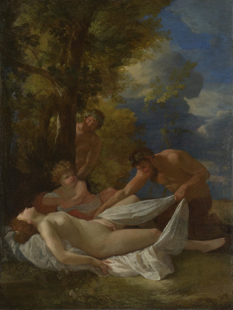 Detail of Nymph with Satyrs, ca 1627 by Nicolas Poussin
