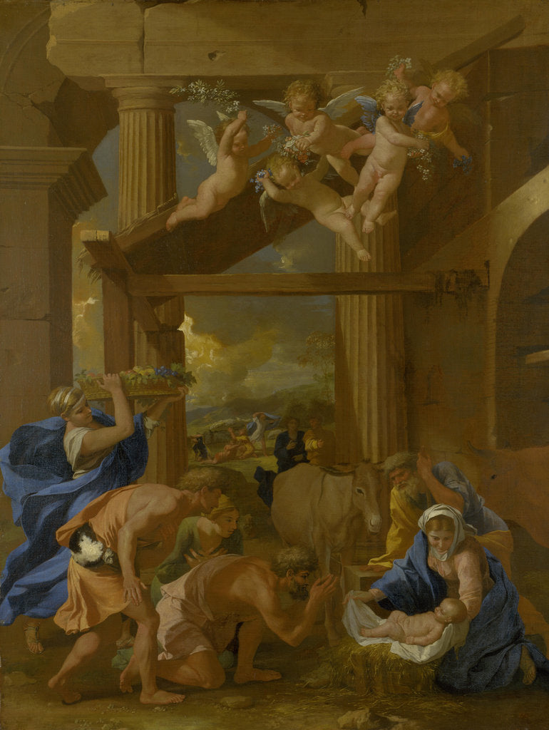 Detail of The Adoration of the Shepherds, c. 1633 by Nicolas Poussin