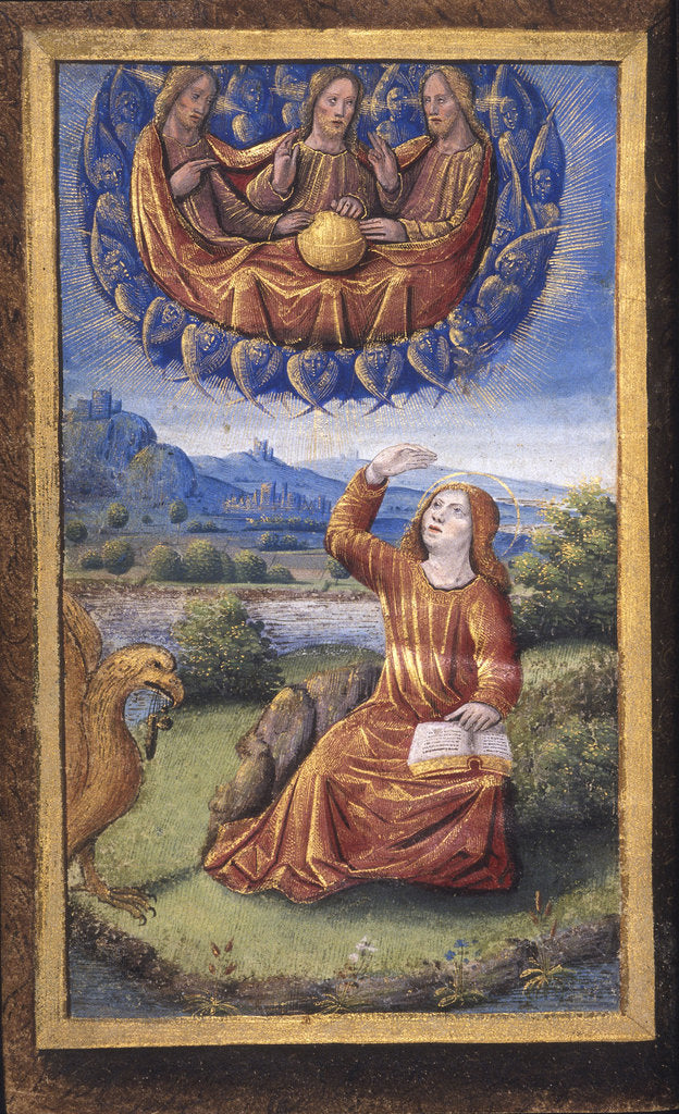 Detail of The Holy Trinity (from Lettres bâtardes), ca 1490-1510 by Jean Poyet