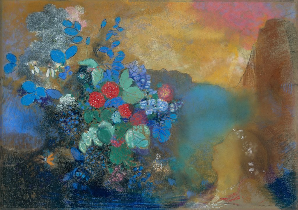 Detail of Ophelia among the Flowers, c. 1907 by Odilon Redon