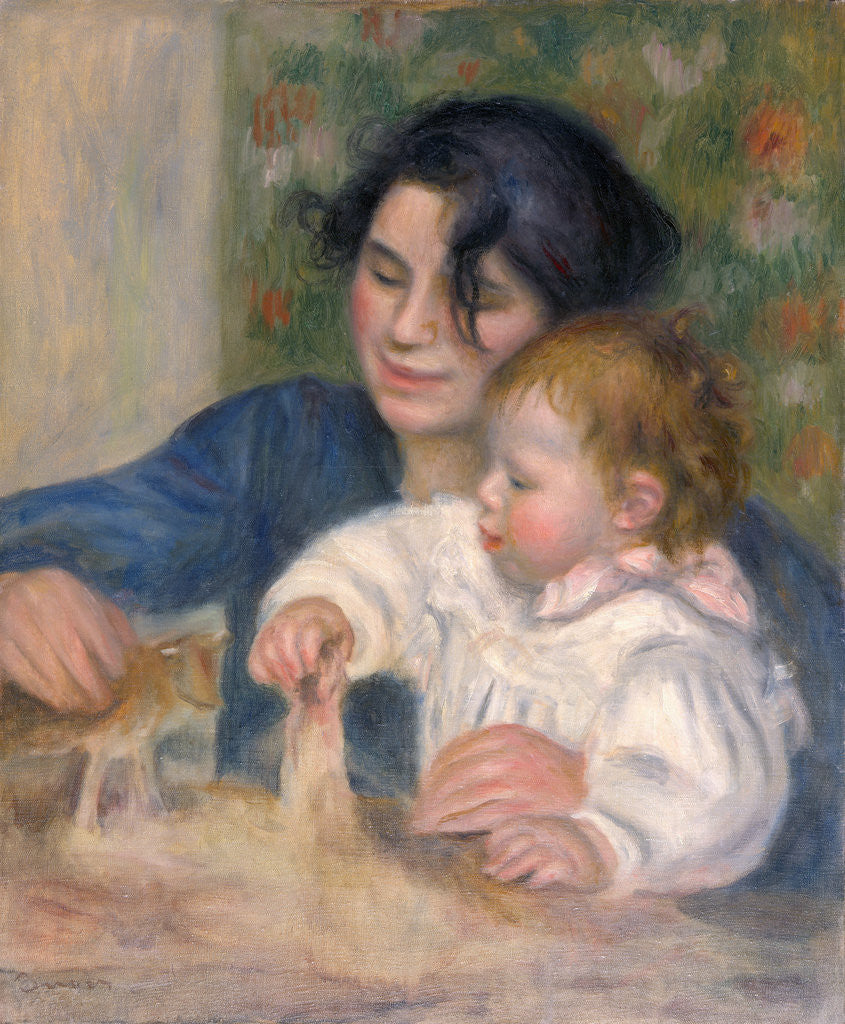 Detail of Gabrielle Renard and infant son, Jean by Pierre-Auguste Renoir