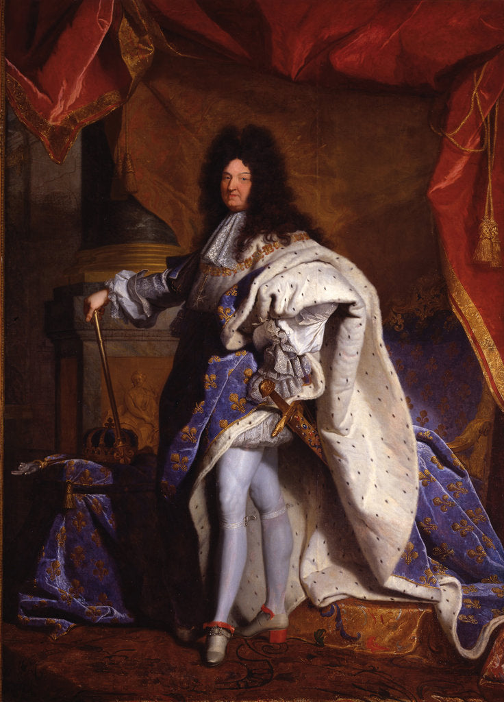 Detail of Louis XIV, King of France, 1702 by Hyacinthe François Honoré Rigaud
