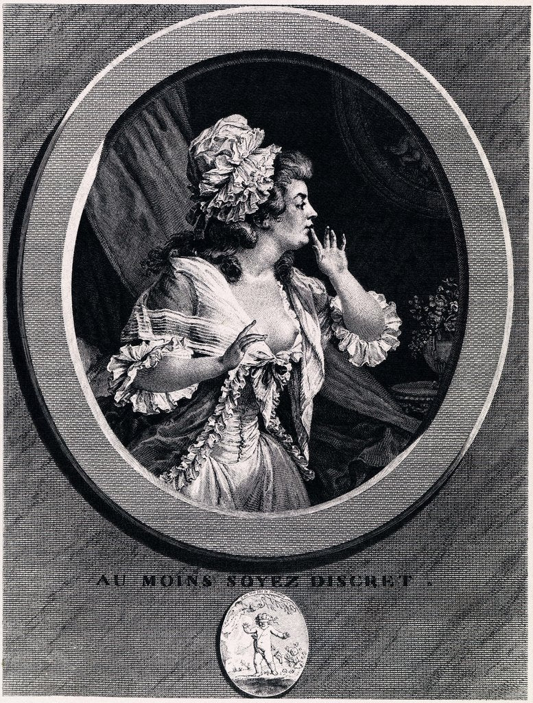 Detail of Au moins soyez discret!, 1789 by Augustin de Saint-Aubin