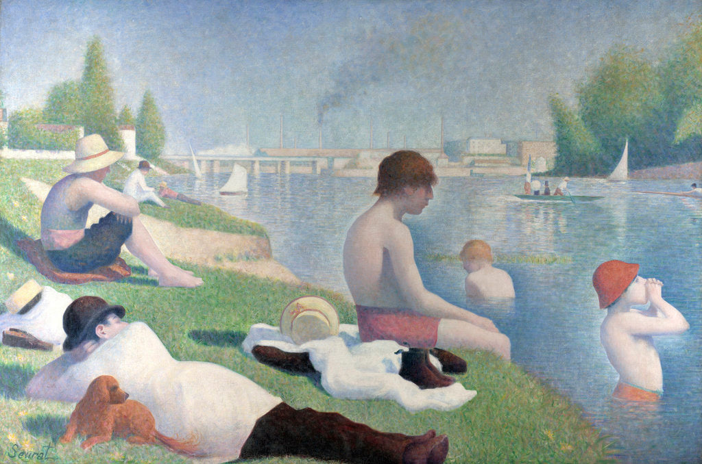 Detail of Bathers at Asnières (Baigneurs a Asnières) by George Pierre Seurat