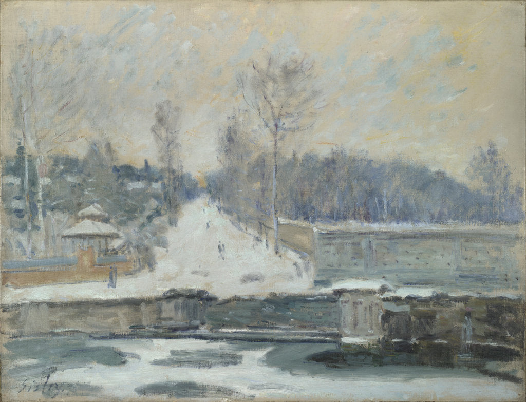 Detail of The Watering Place at Marly-le-Roi, c. 1875 by Alfred Sisley