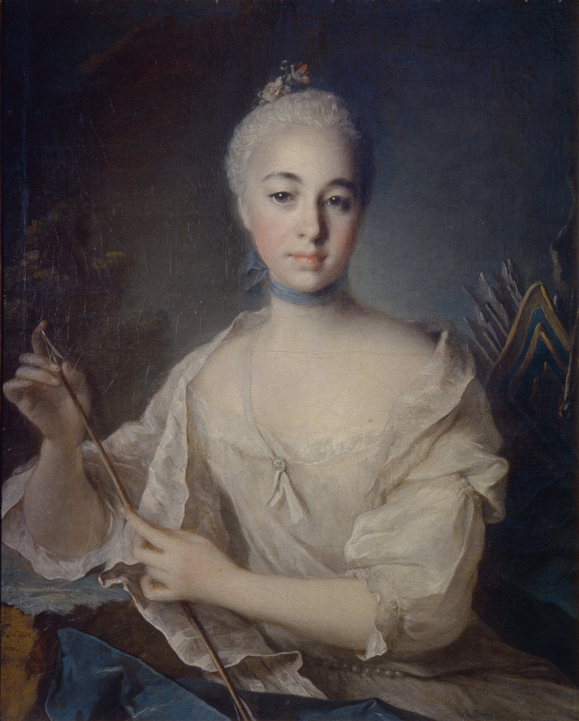 Detail of Portrait of Countess Anna Vorontsova, ca 1758 by Louis Tocqué