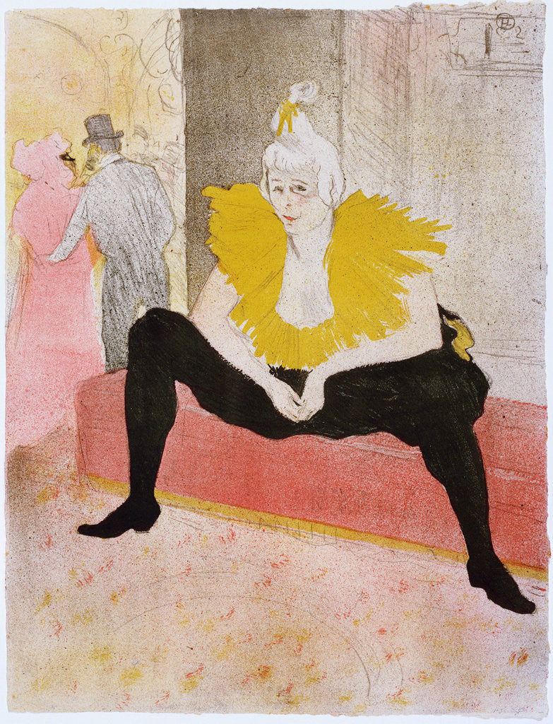 Detail of Seated Clowness (Mademoiselle Cha-u-ka-o) by Henri de Toulouse-Lautrec