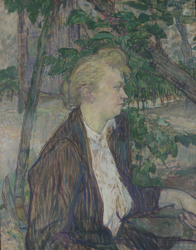 Detail of Woman seated in a Garden, 1891 by Henri de Toulouse-Lautrec
