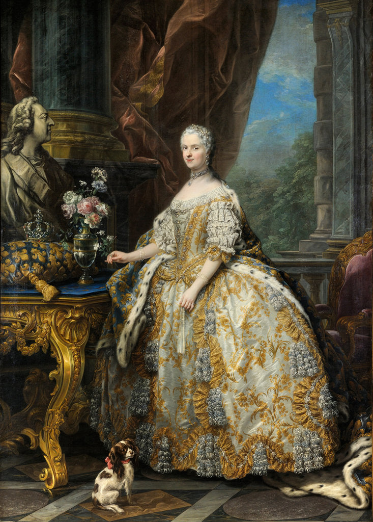 Detail of Portrait of Marie Leszczynska, Queen of France, 1747 by Carle Van Loo