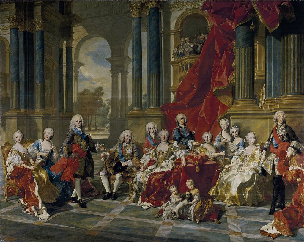 Detail of The Family of Philip V, King of Spain, 1743 by Louis Michel Van Loo