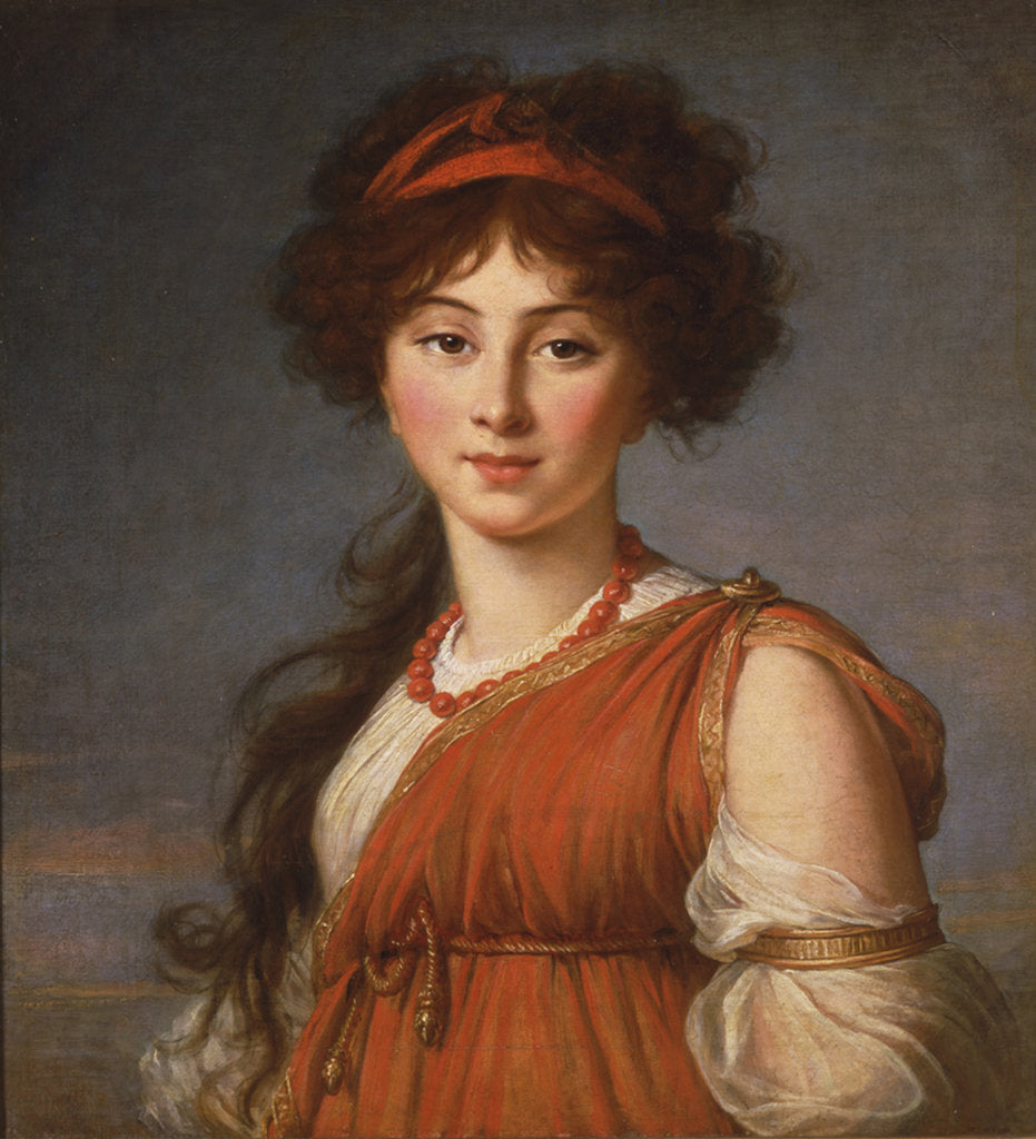 Detail of Varvara Ivanovna Naryshkina, née Ladomirsky, 1800 by Marie Louise Elisabeth Vigée-Lebrun