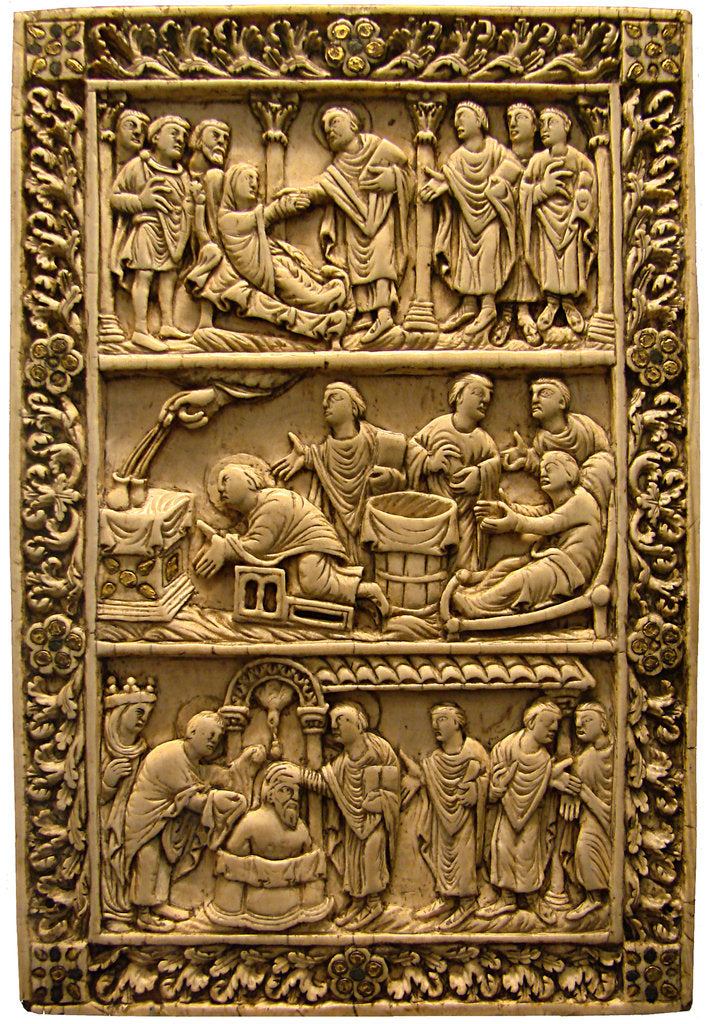 Detail of The Baptism of Clovis, ca 850 by West European Applied Art