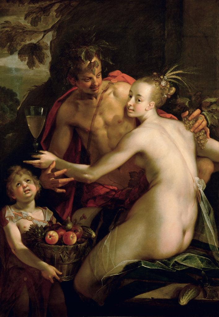 Detail of Bacchus, Ceres and Amor, ca. 1600 by Hans von Aachen