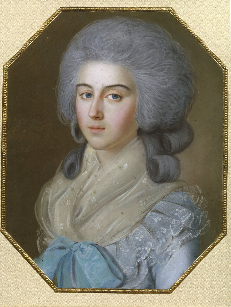 Detail of Portrait of Countess Anna Alexandrovna Golitsyna, Baroness Stroganova, 1786 by Johann Bardou