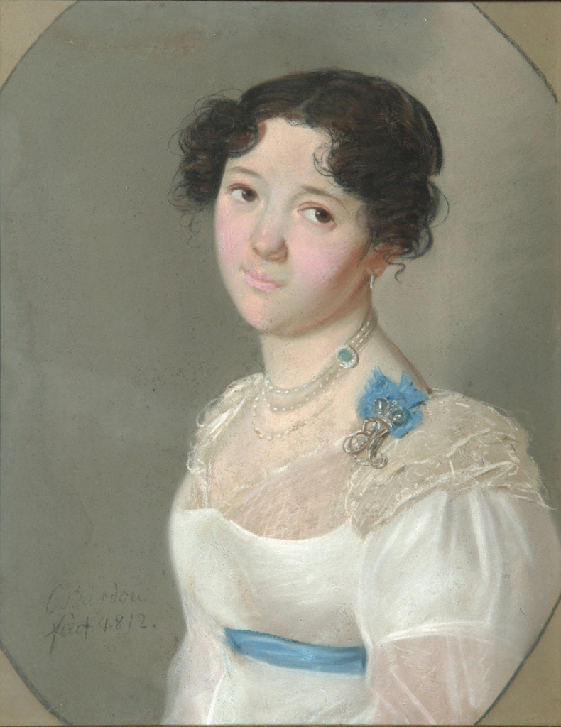 Detail of Portrait of Countess Agrafena Yuryevna Obolenskaya, née Neledinskaya-Meletskaya, 1812 by Karl Wilhelm Bardou