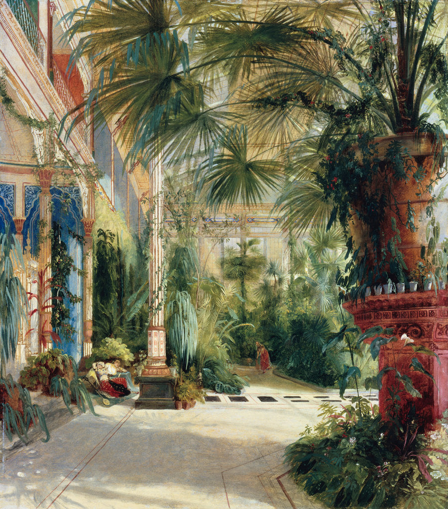Detail of The Interior of the Palm House, 1832-1833 by Carl Blechen