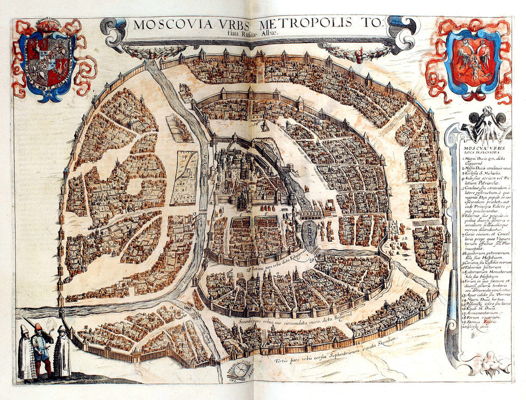 Map of Moscow, 1572 by Georg Braun