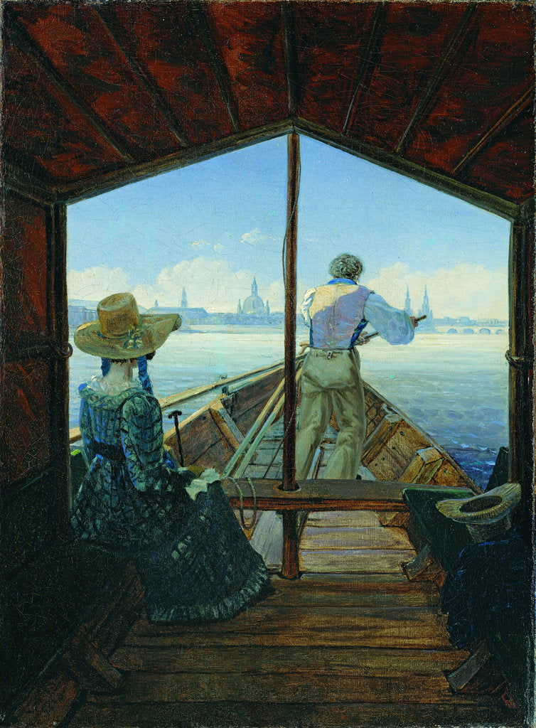 Detail of Barge Trip on the Elbe near Dresden (Morning on the Elbe), 1827 by Carl Gustav Carus