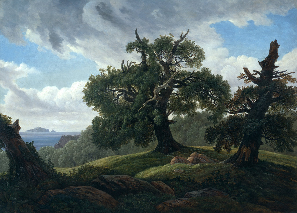 Detail of Memory of a Wooded Island in the Baltic Sea (Oak trees by the Sea), 1835 by Carl Gustav Carus
