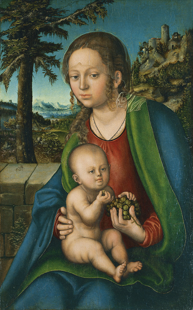 Detail of The Virgin with Child with a Bunch Grapes, ca 1509-1510 by Lucas Cranach the Elder