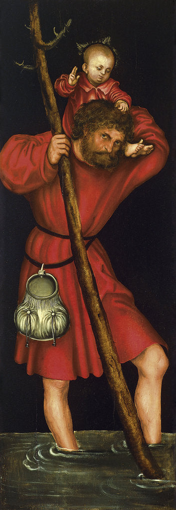 Detail of Saint Christopher, ca 1514 by Lucas Cranach the Elder