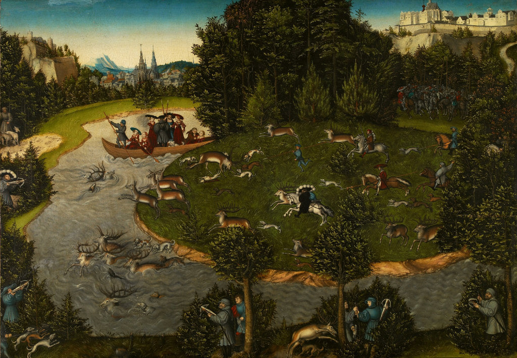 Detail of Stag Hunt with the Elector Frederick the Wise, 1529 by Lucas Cranach the Elder