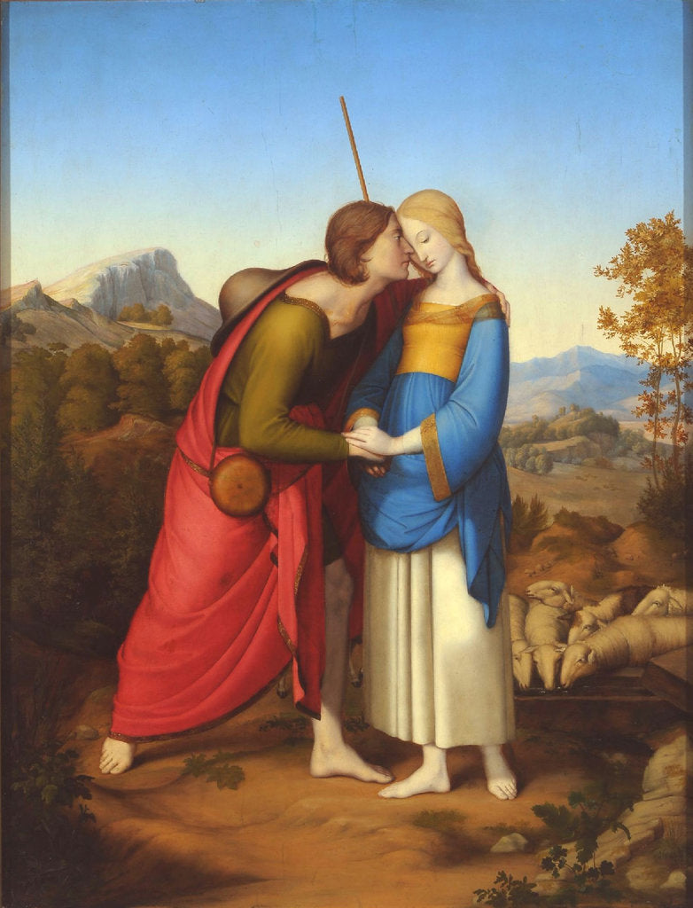 Detail of Jacob Meeting Rachel at the Well, c. 1826 by Anton Josef Dräger