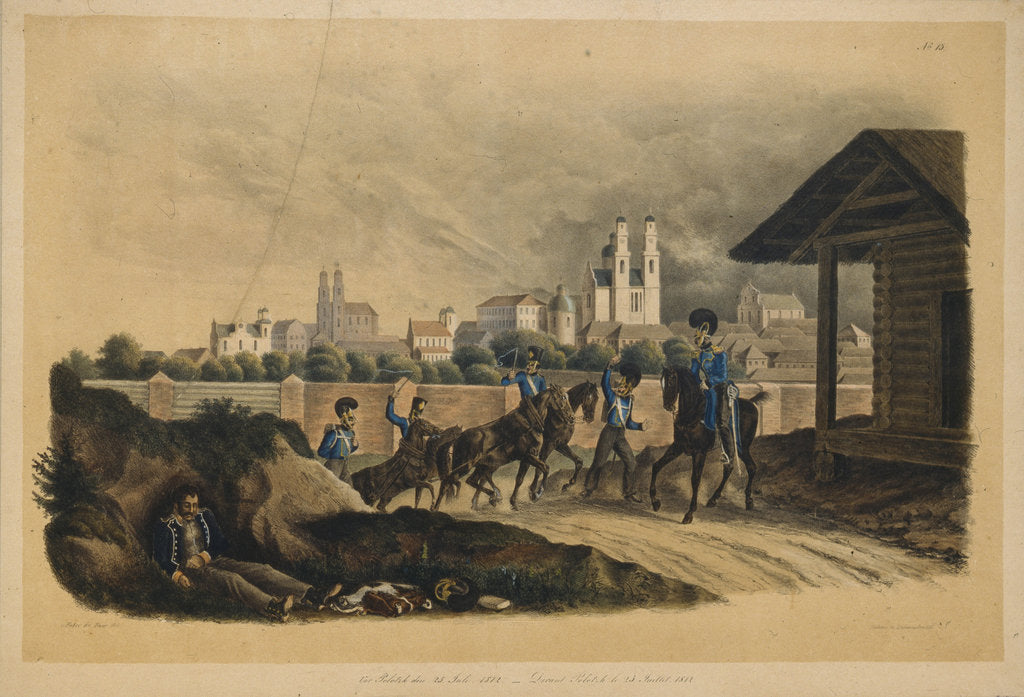 Detail of Near the city of Polotsk on July 25, 1812, 1820s by Christian Wilhelm von Faber du Faur