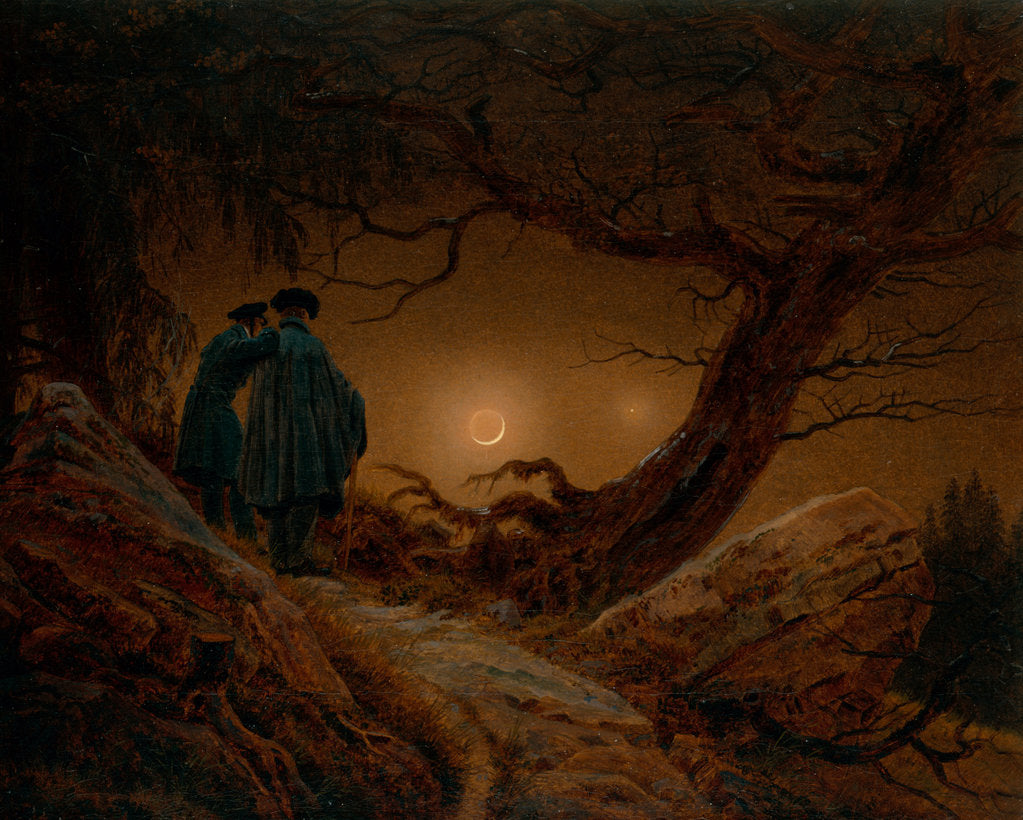 Detail of Two Men Contemplating the Moon, ca 1820 by Caspar David Friedrich