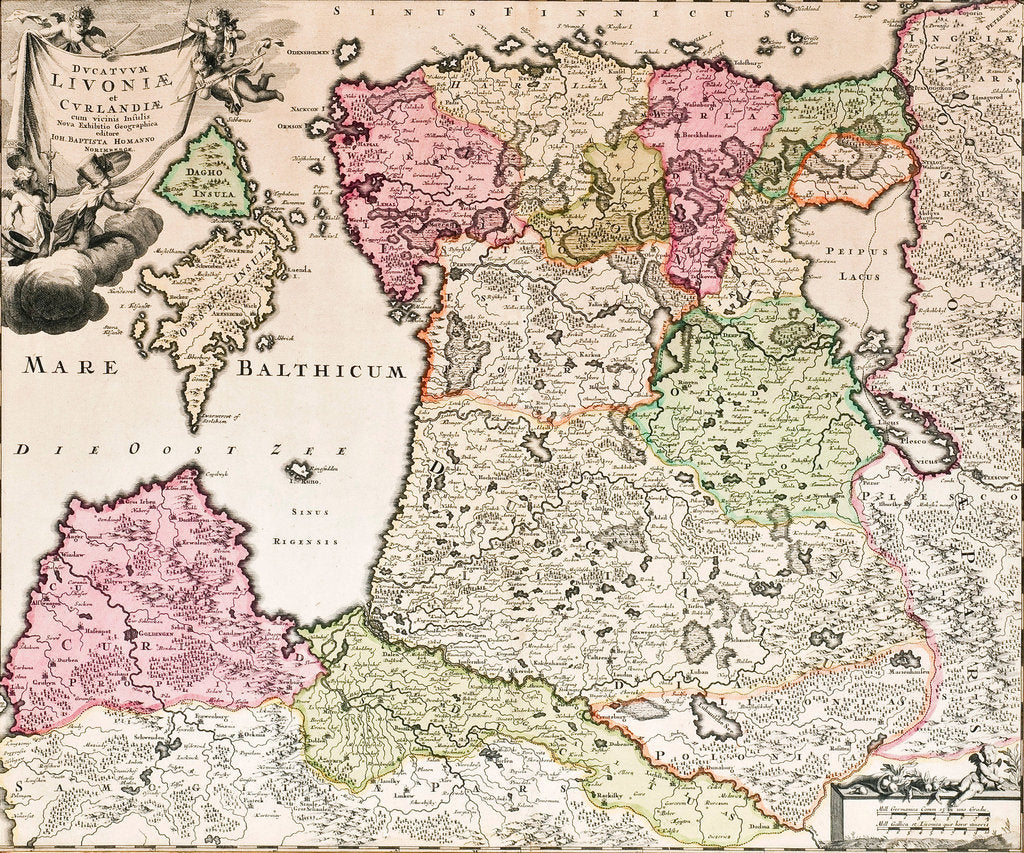 Detail of The Baltic Sea by Johann Baptist Homann