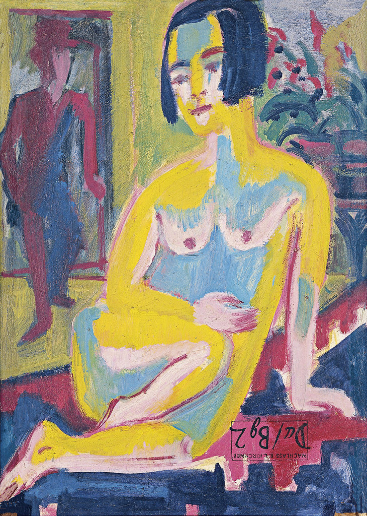 Detail of Seated Female Nude. Study, ca 1921-1923 by Ernst Ludwig Kirchner