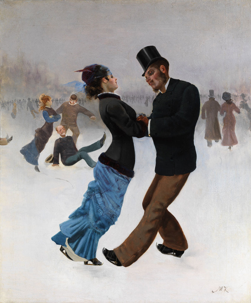 Detail of Ice Skaters by Max Klinger