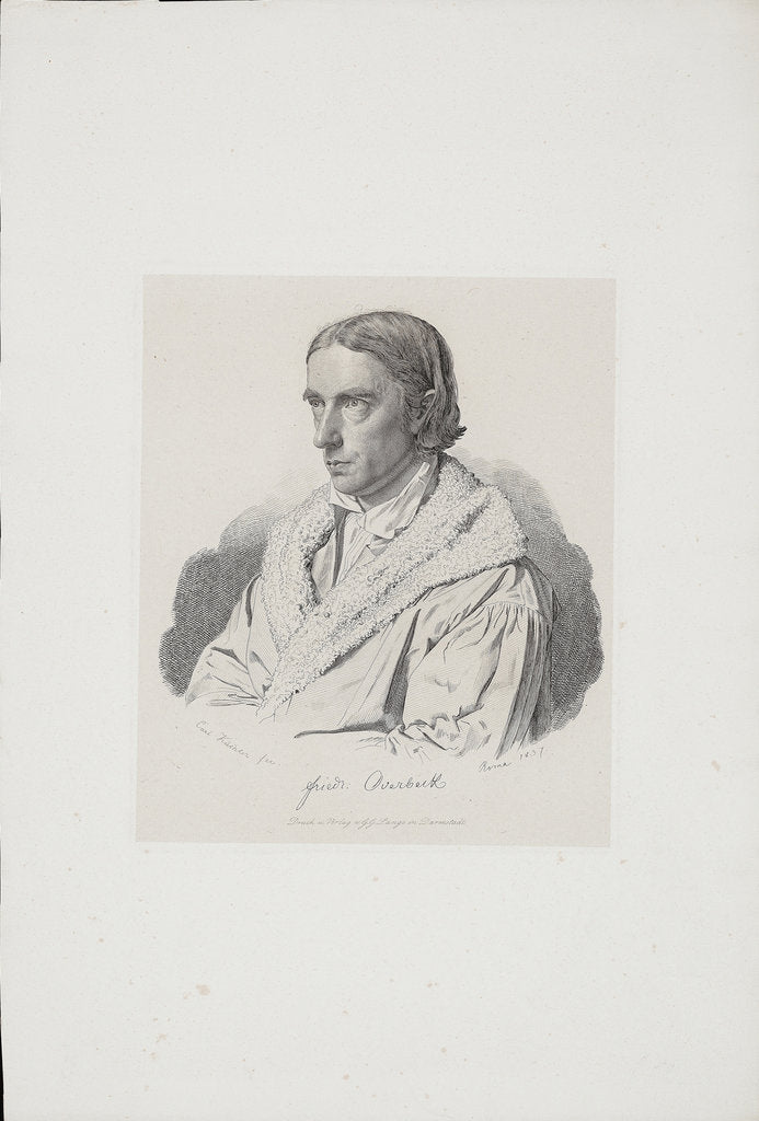 Detail of Johann Friedrich Overbeck, 1837 by Carl Küchler