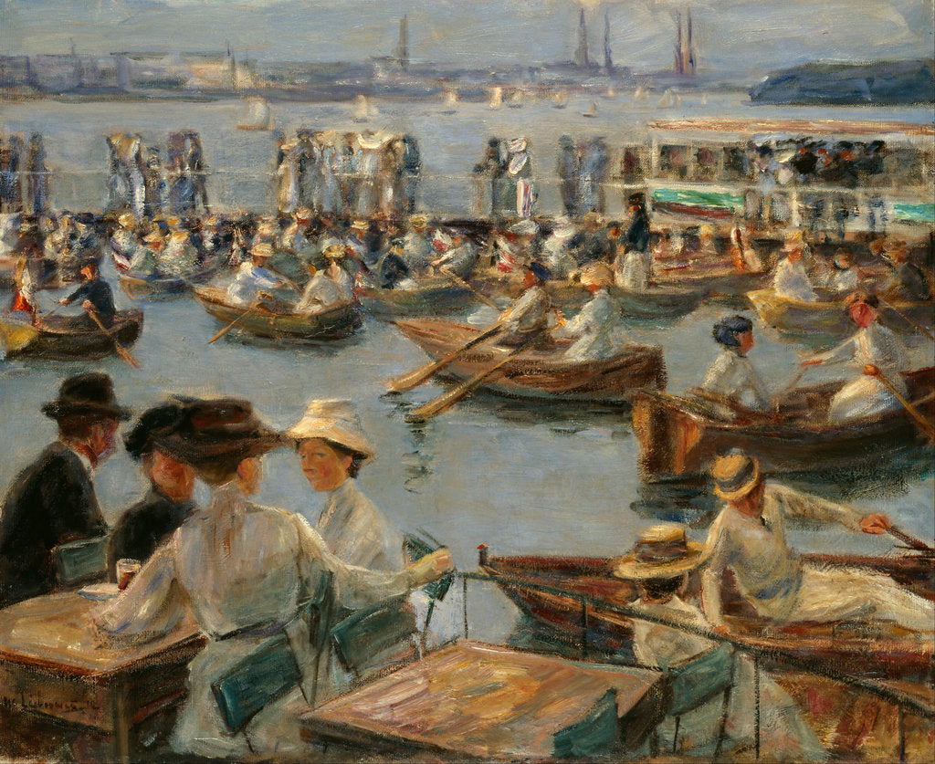 Detail of On the Alster in Hamburg, 1910 by Max Liebermann