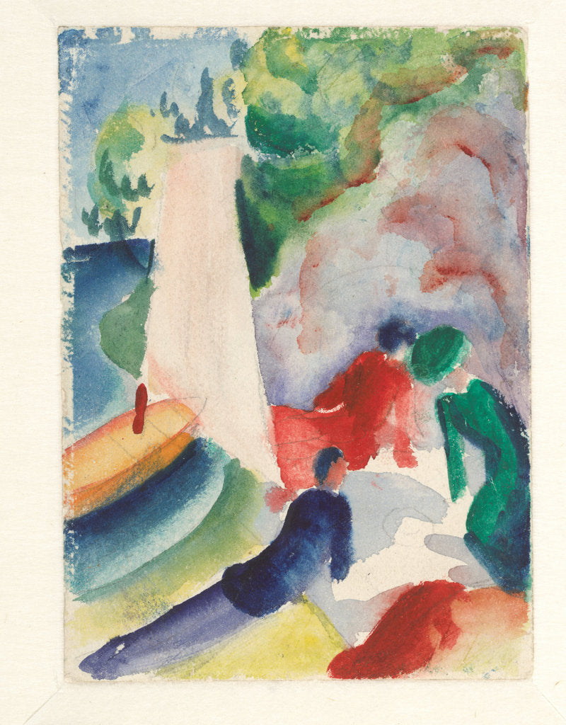 Detail of Picnic on the Beach (Picnic after Sailing), 1913 by August Macke
