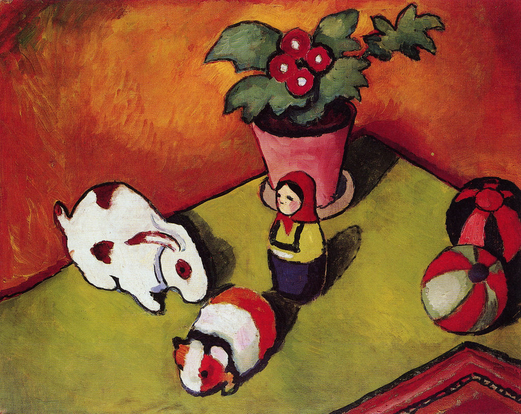 Detail of Little Walters Toys, 1912 by August Macke