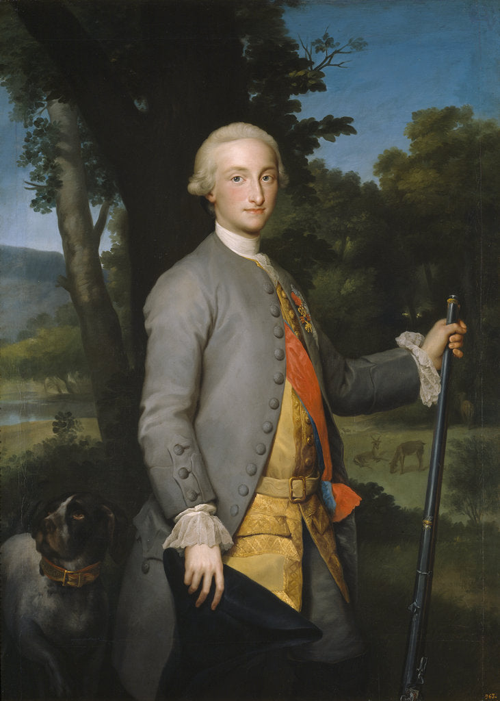 Detail of Charles IV of Spain as Prince of Asturias, ca 1764-1765 by Anton Raphael Mengs