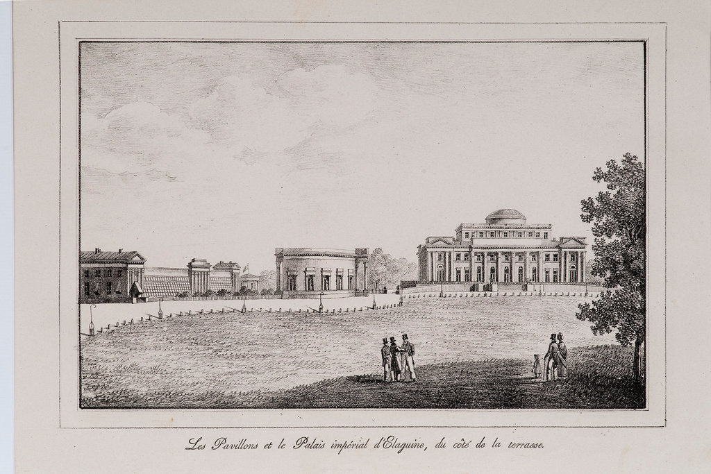 Detail of The Yelagin Palace at Saint Petersburg (Series Views of Saint Petersburg), 1820s by Alexander Pluchart