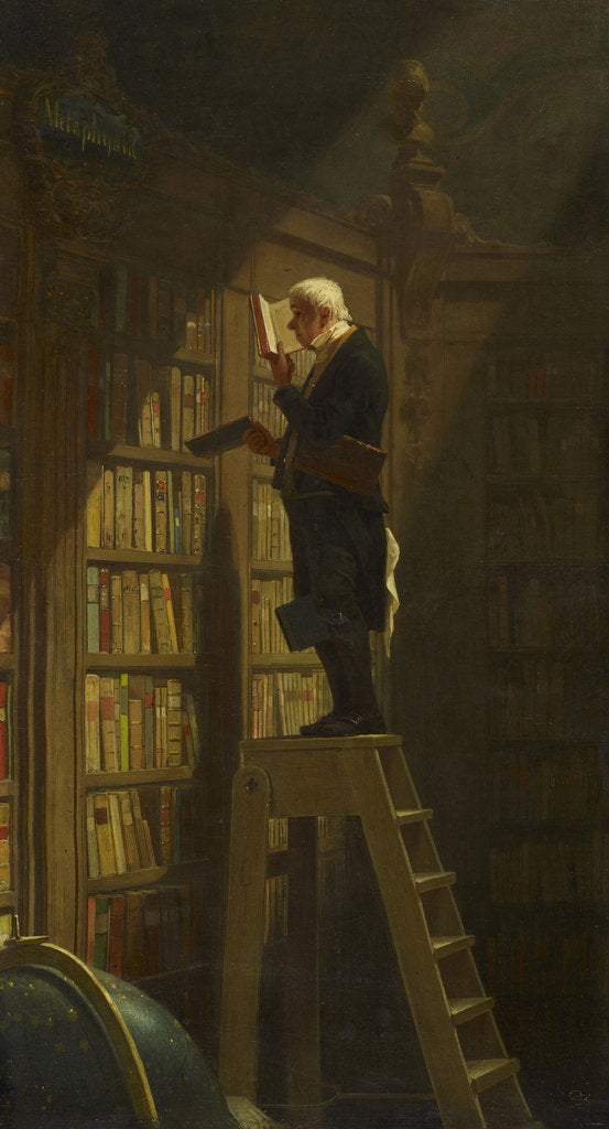 Detail of The Bookworm, c. 1850 by Carl Spitzweg
