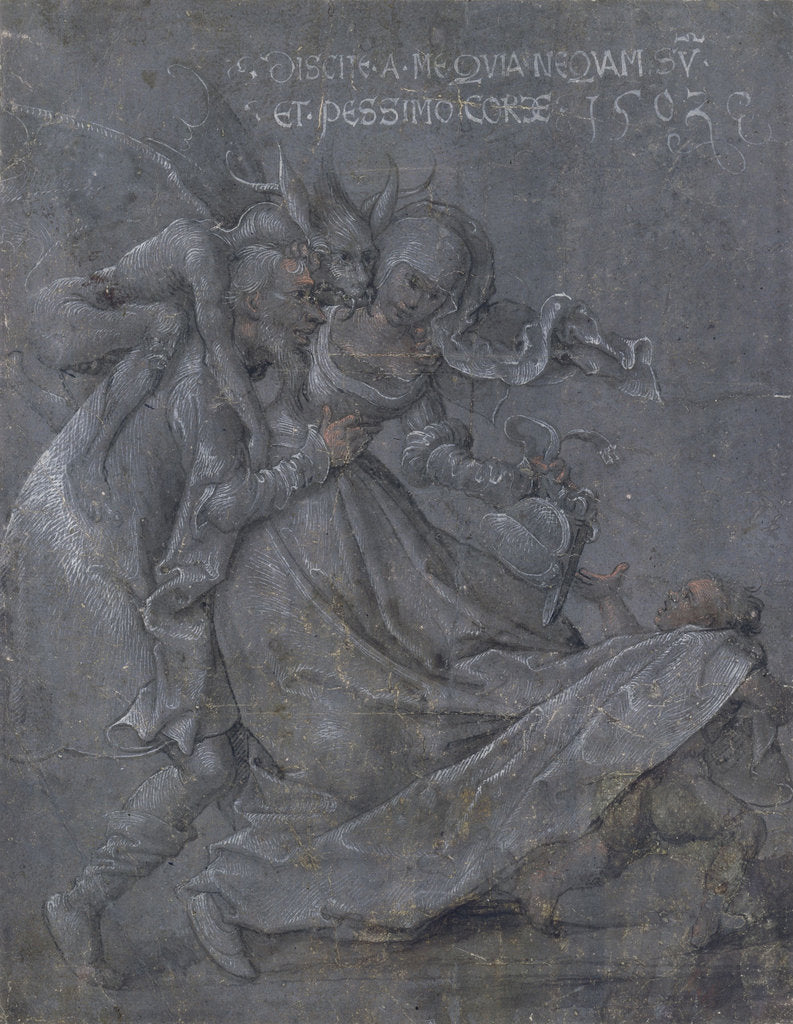 Detail of Pair of lovers with the Devil and Cupid, 1503 by Bernhard Strigel